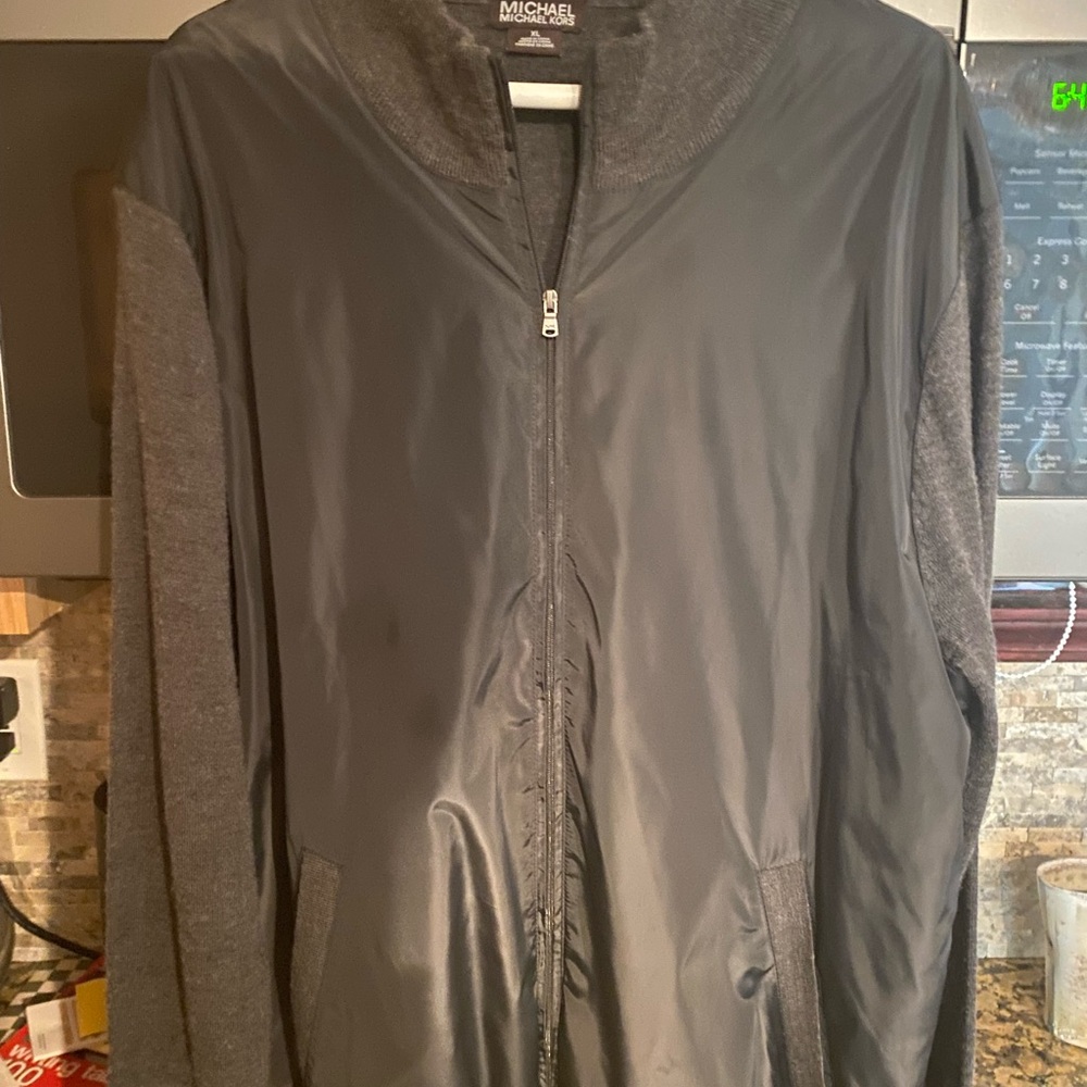Michael Kors Charcoal and Gray Zip-Up Jacket